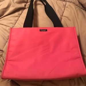 Kate Spade 🎀 Pink and Black Large Nylon Tote